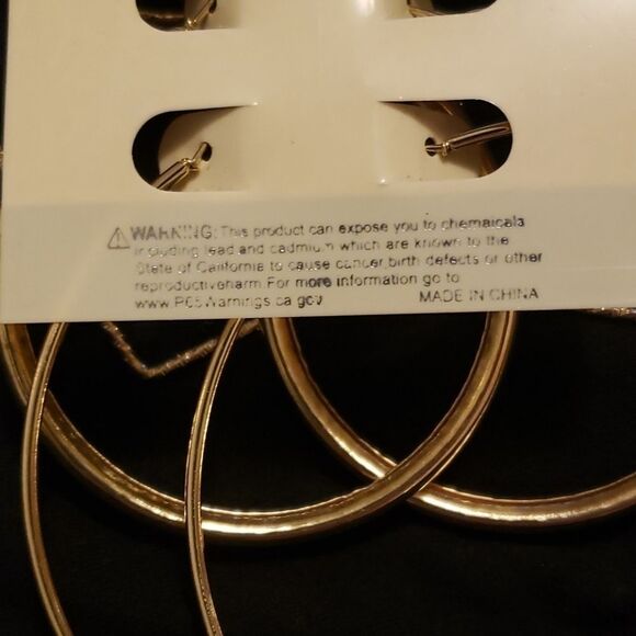 Gold square earrings Hoop earring bundle - Picture 3 of 3